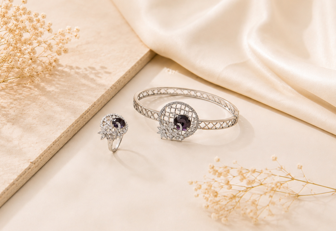 Twilight Bloom Set ( Bracelet & Ring ) Aura