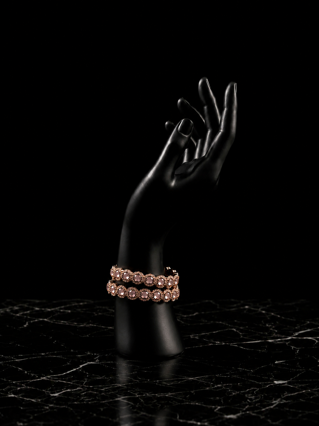 Rosé Crystal Bangles Majestic