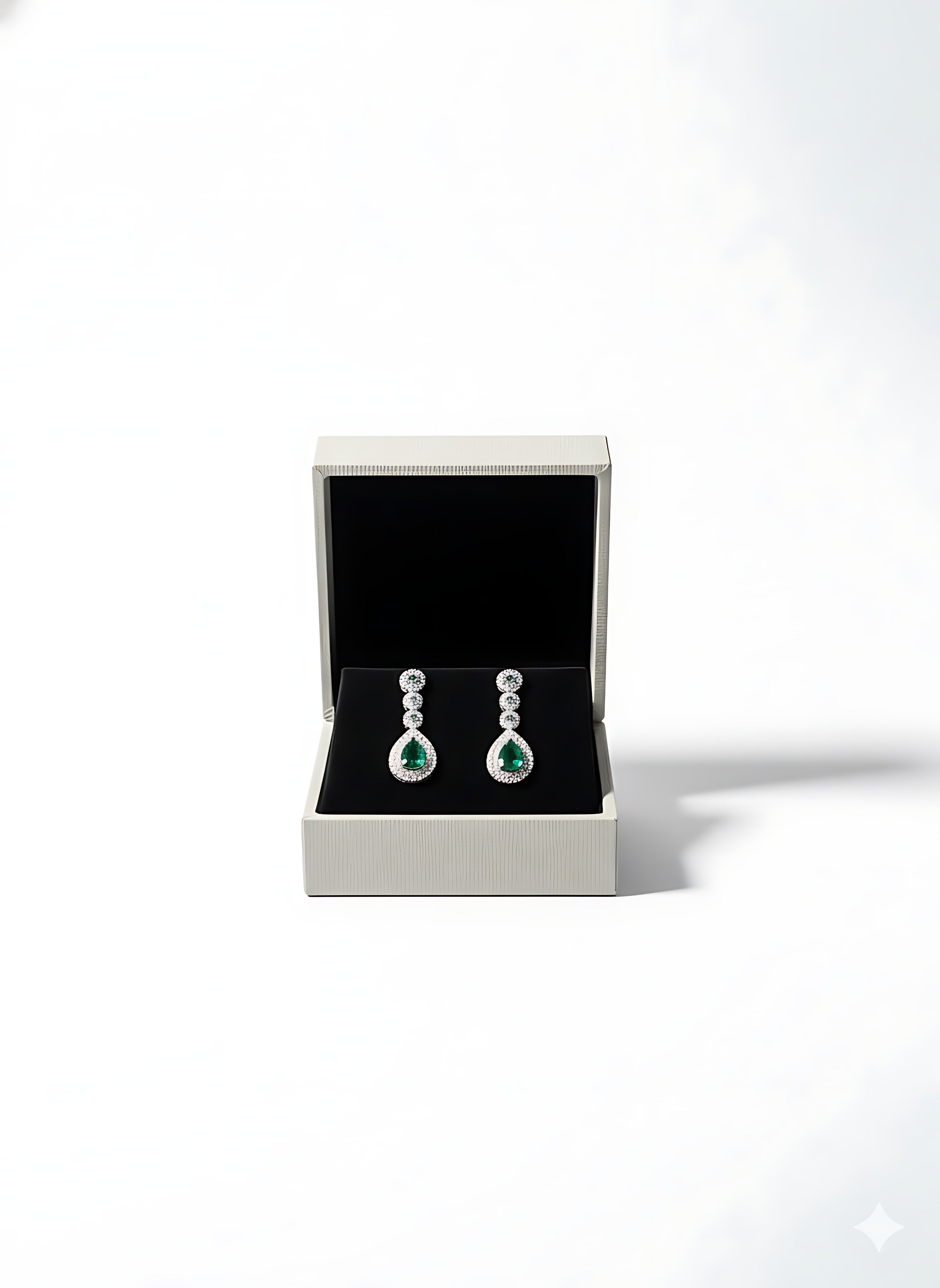 Emerald Teardrop Charm-AURA set