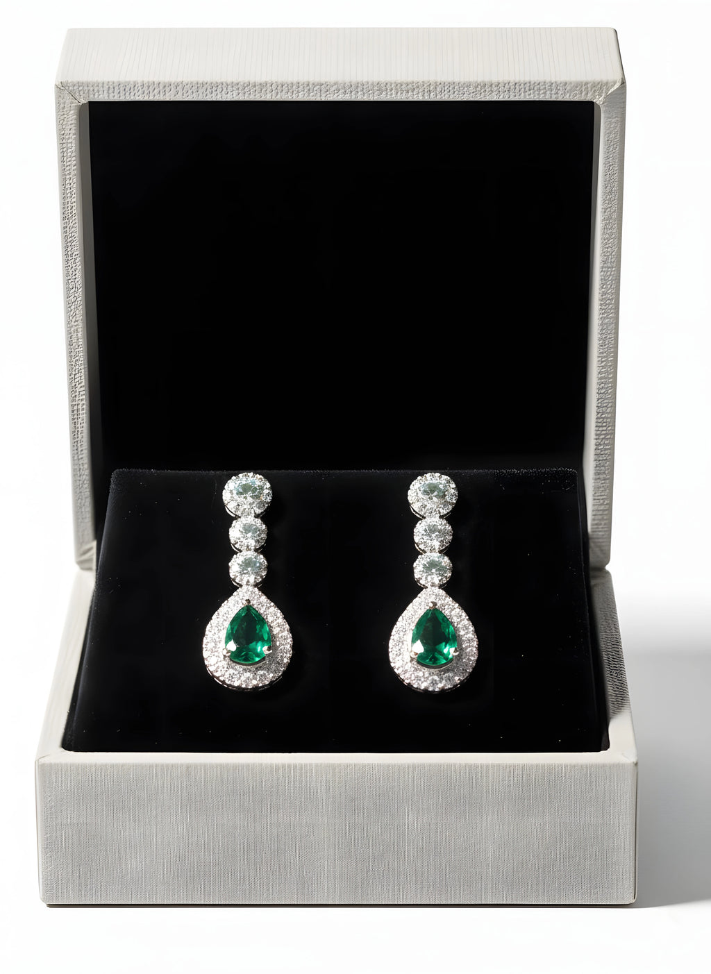 Emerald Teardrop Charm-AURA set
