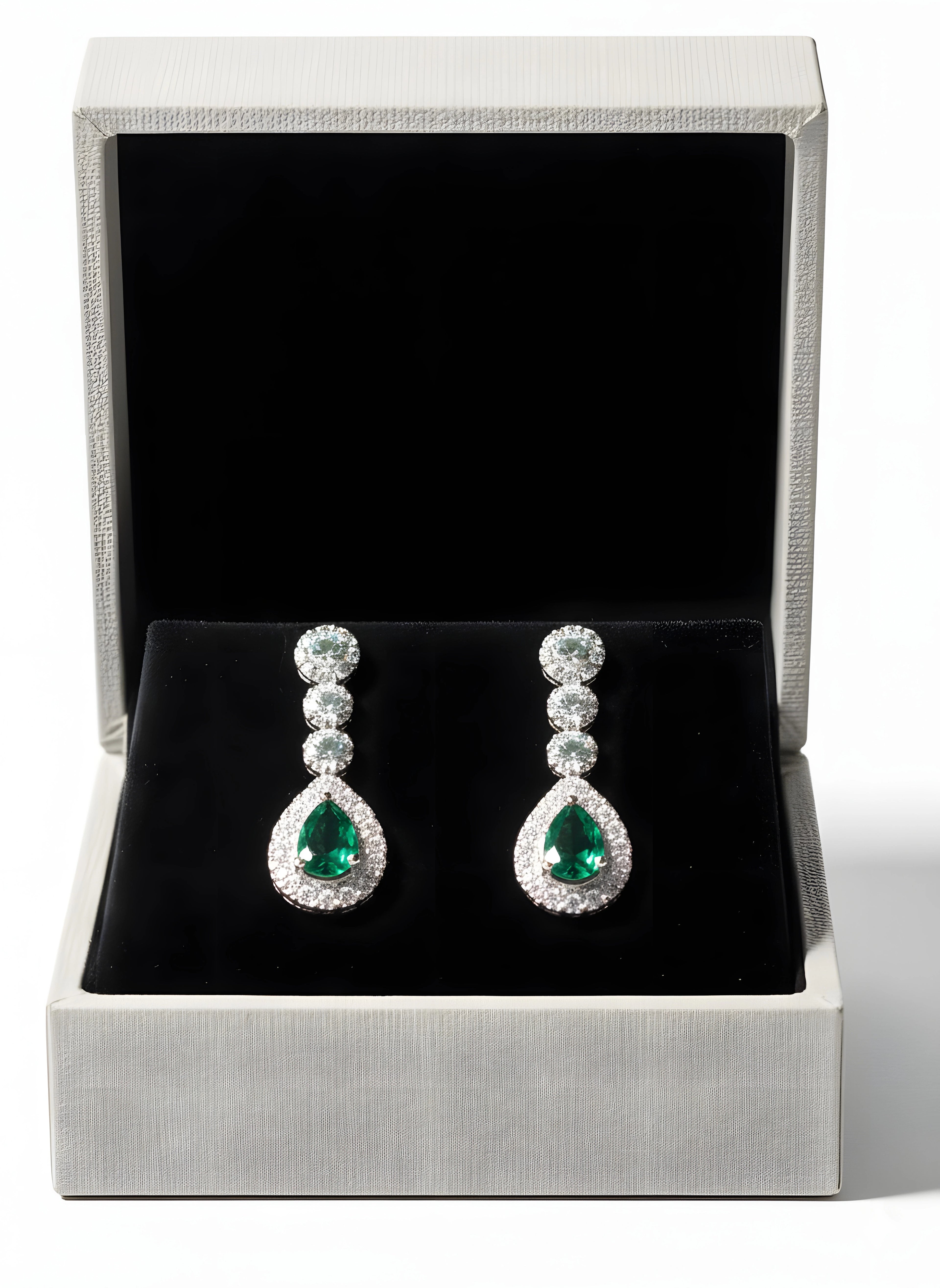 Emerald Teardrop Charm-AURA set