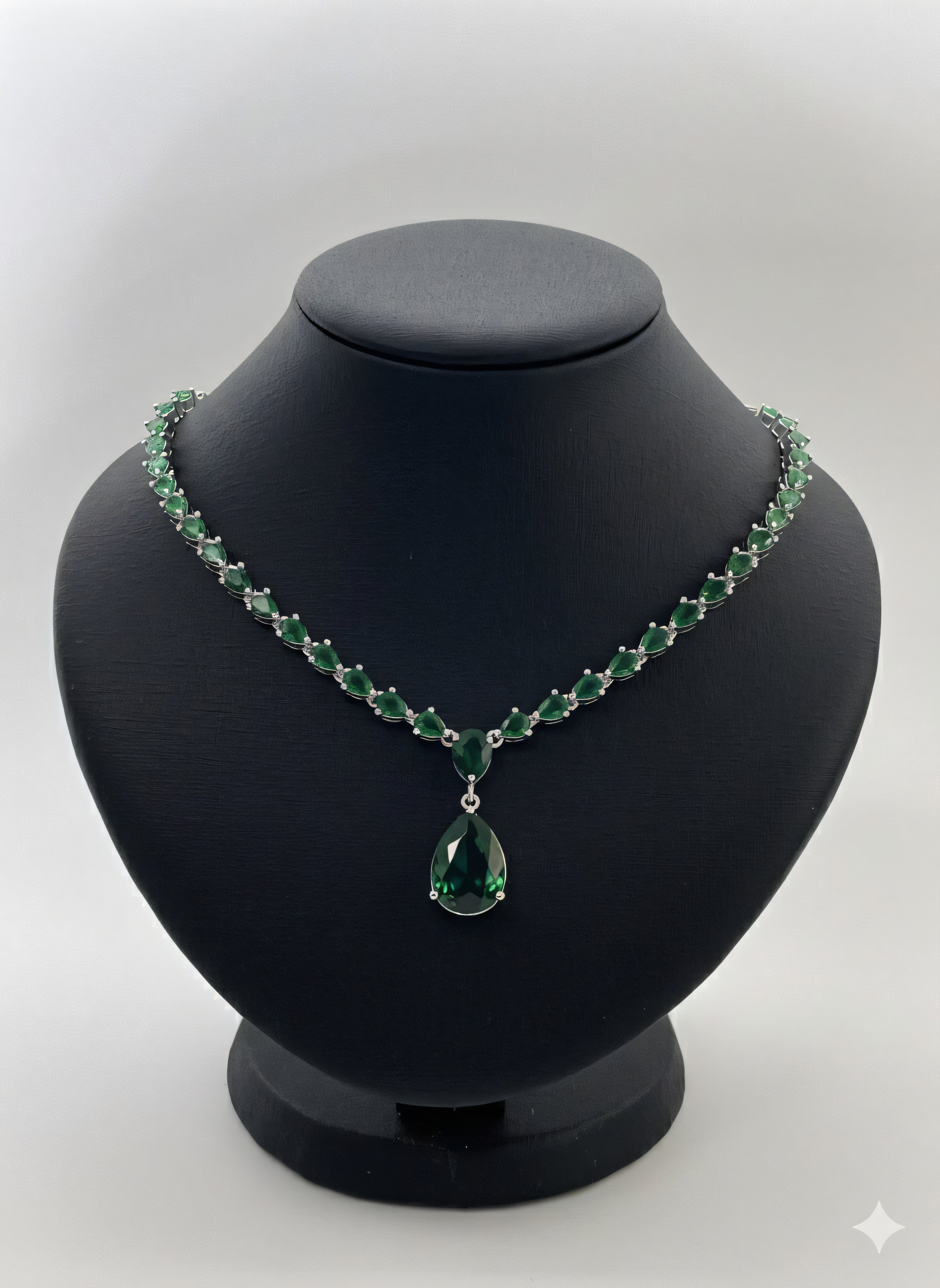 Emerald Teardrop Charm-AURA set