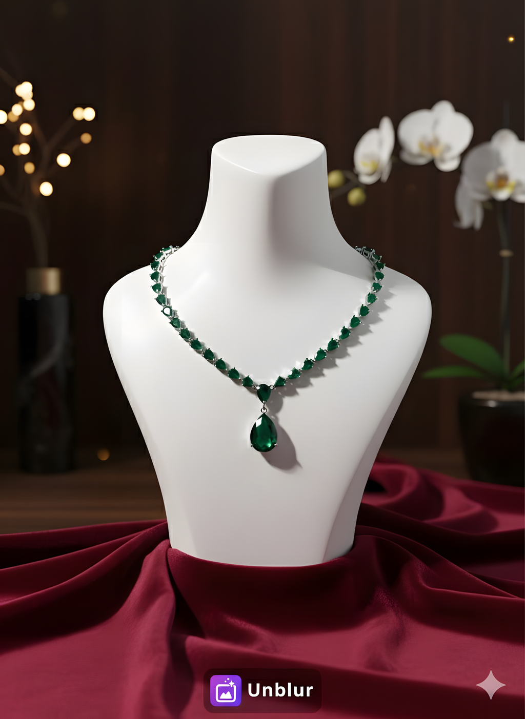 Emerald Teardrop Charm-AURA set