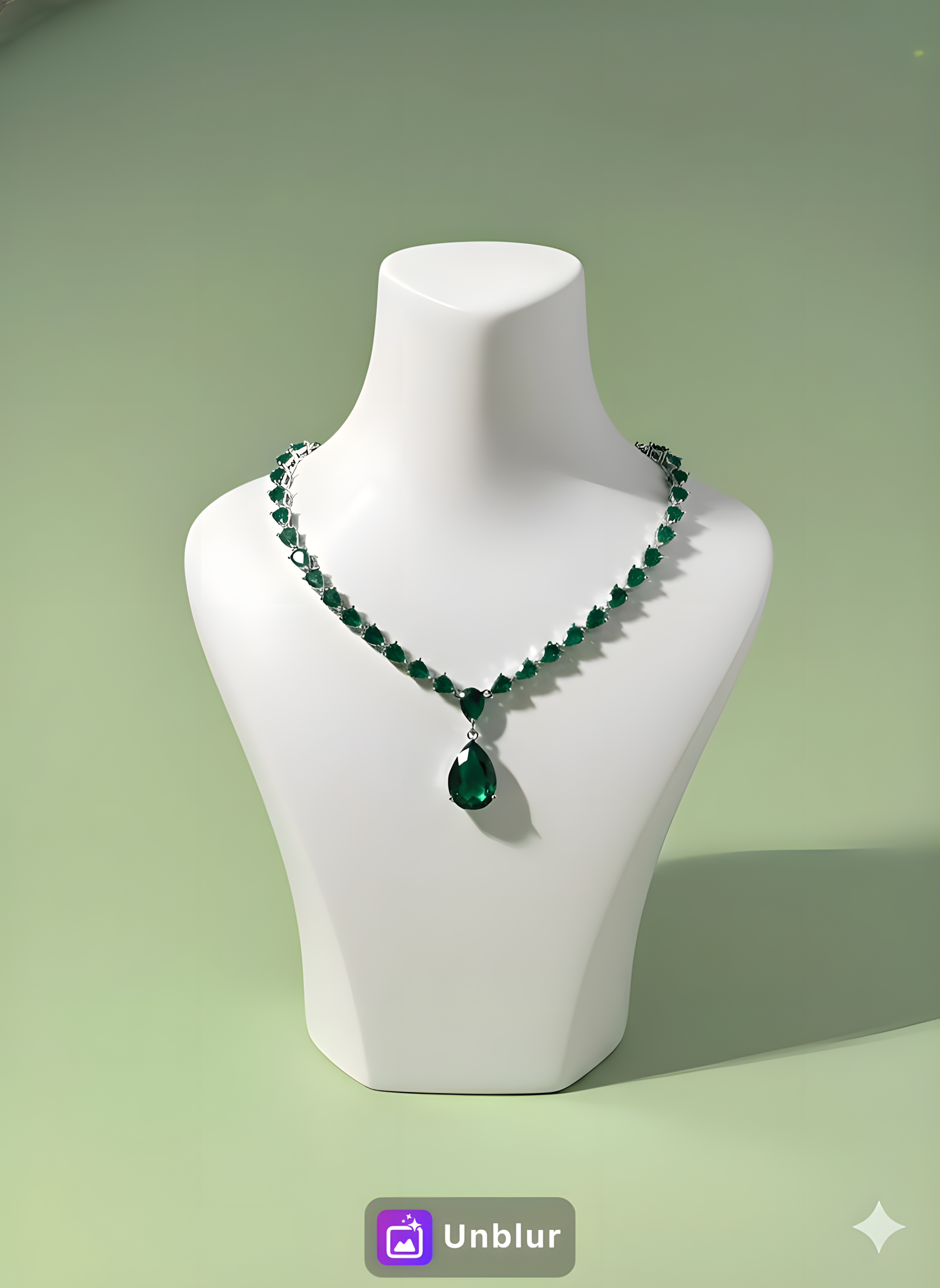 Emerald Teardrop Charm-AURA set