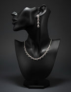 Elegance Pink Crystal Necklace & Earrings Set-AURA set