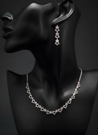 Elegance Pink Crystal Necklace & Earrings Set-AURA set