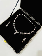 Elegant Silver Crystal Necklace & Earrings Set –AURA set