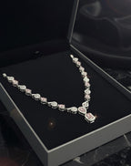 Elegant Silver Crystal Necklace & Earrings Set –AURA set