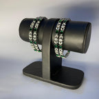 Emerald Glow Green & White Stone Bracelet-Majestic