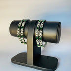 Emerald Glow Green & White Stone Bracelet-Majestic